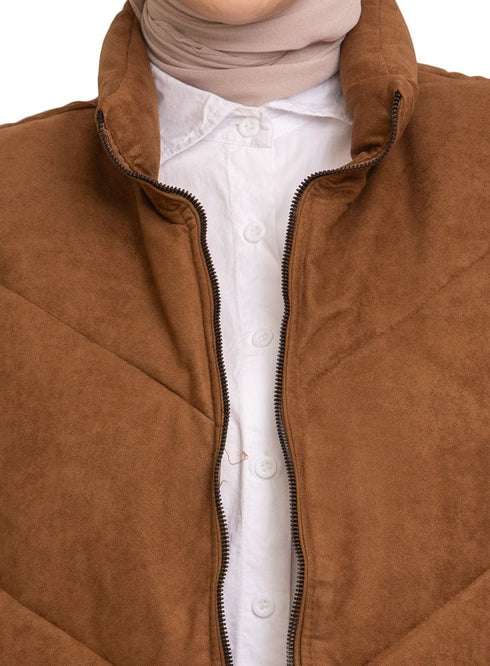 Coffee Velvet Vest - Design 2 - Khotwh